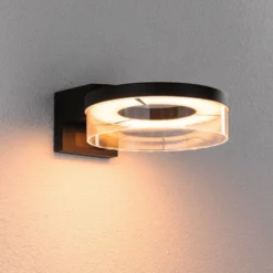Aplique de pared LED Capera de Paulmann, antracita, CCT, IP44