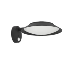 Aplique de pared LED Cerrisi, ancho 10,5 cm, negro, sensor