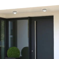 Aplique de pared LED CMD 9054, antracita/transparente, Ø 13 cm, CCT, IP65