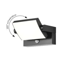 Aplique de pared LED CMD 9081, sensor, antracita, 21 cm, CCT, IP54