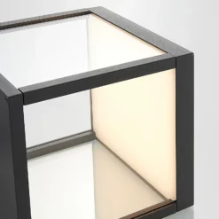 Aplique de pared LED Cube de Lucande, antracita, vidrio, 37 cm, IP54