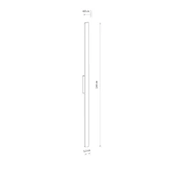 Aplique de pared LED Demi L, arena, aluminio, altura 144 cm, IP54