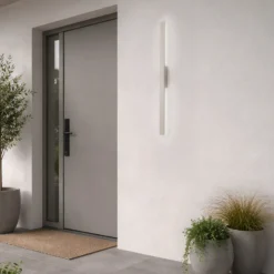 Aplique de pared LED Demi M, arena, aluminio, altura 100 cm, IP54