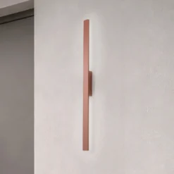 Aplique de pared LED Demi M, rojo ladrillo, aluminio, altura 100 cm, IP54