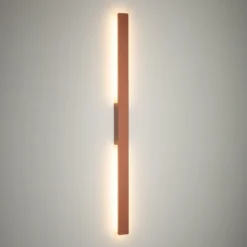 Aplique de pared LED Demi M, rojo ladrillo, aluminio, altura 100 cm, IP54