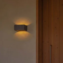 Aplique de pared LED Glint, 2700K, 15 cm, gris, hormigón, IP55