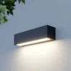 Aplique de pared LED Lengo de Lucande, 25 cm, antracita, luz hacia abajo, 3000 K