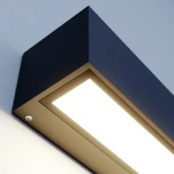 Aplique de pared LED Lengo de Lucande, 25 cm, antracita, luz hacia abajo, 3000 K