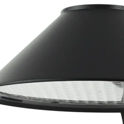 Aplique de pared LED Lindby Capelo, negro, metal, sensor, Ø20 cm