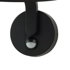 Aplique de pared LED Lindby Capelo, negro, metal, sensor, Ø20 cm