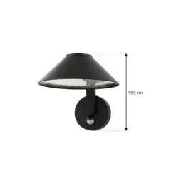 Aplique de pared LED Lindby Capelo, negro, metal, sensor, Ø20 cm