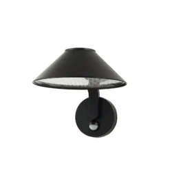 Aplique de pared LED Lindby Capelo, negro, metal, sensor, Ø20 cm