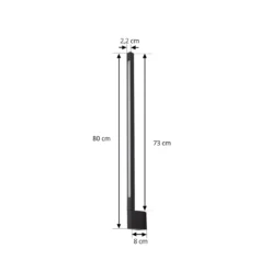 Aplique de pared LED Lindby Neano, 80 cm, negro, metal, IP54