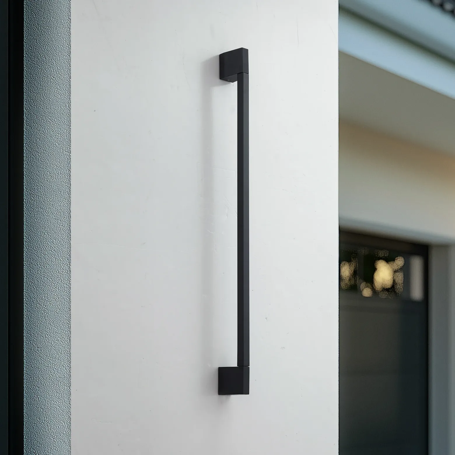 Aplique de pared LED Lindby Neano, 90 cm, negro, metal, IP54