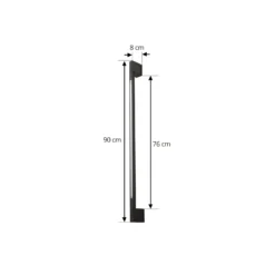 Aplique de pared LED Lindby Neano, 90 cm, negro, metal, IP54