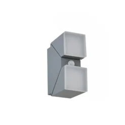 Aplique de pared LED Lindby «Sally», 22 cm, gris, IP54, con sensor