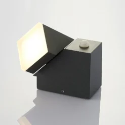 Aplique de pared LED Lindby Sally, 15 cm, antracita, IP54, sensor