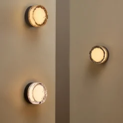 Aplique de pared LED LOOM DESIGN Otto Ice ámbar, 13 cm, CCT, IP65