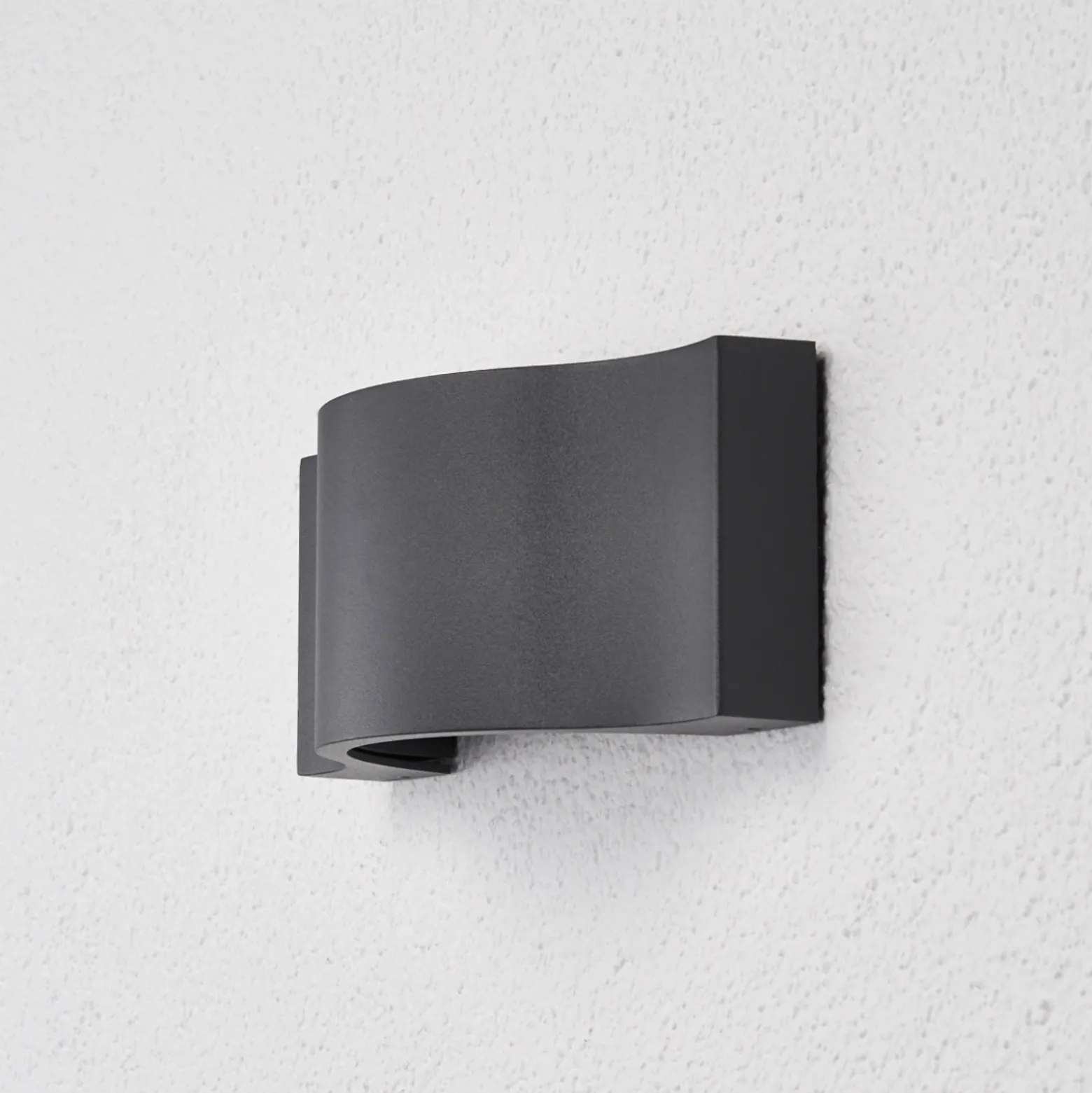 Aplique de pared LED Lucande Jace, antracita, metal, 28 cm, IP54
