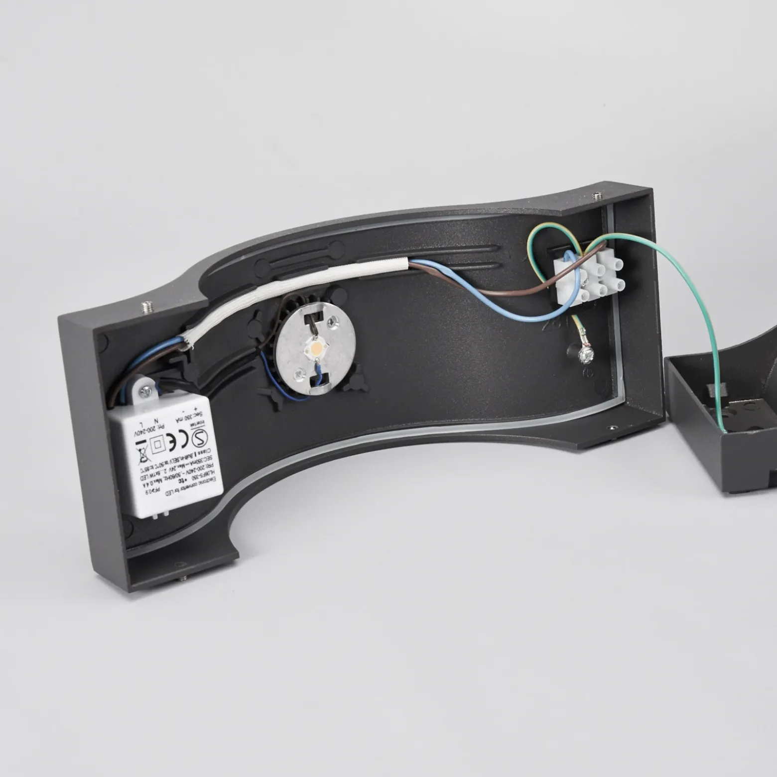 Aplique de pared LED Lucande Jace, antracita, metal, 28 cm, IP54