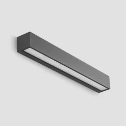 Aplique de pared LED Lucande Lengo, 50 cm, antracita, hacia abajo, 3000 K