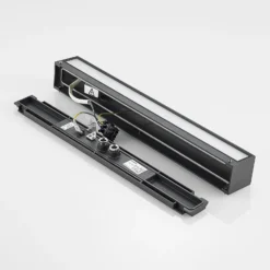 Aplique de pared LED Lucande Lengo, 50 cm, antracita, hacia abajo, 3000 K