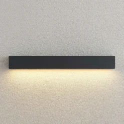 Aplique de pared LED Lucande Lengo, 50 cm, antracita, hacia abajo, 3000 K
