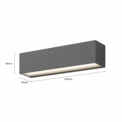 Aplique de pared LED Lucande Lengo, 25 cm, antracita, arriba/abajo, 3000 K