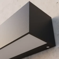 Aplique de pared LED Lucande Lengo, 50 cm, color antracita, luz hacia arriba y