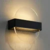 Aplique de pared LED Lucande Narkelo, negro/transparente, CCT, IP44