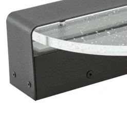 Aplique de pared LED Lucande Narkelo, negro/transparente, CCT, IP44
