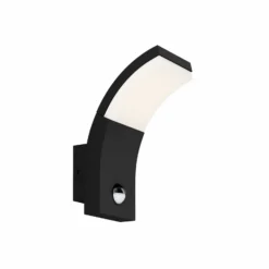 Aplique de pared LED Lucande Timm, sensor, 20 cm, antracita, IP54