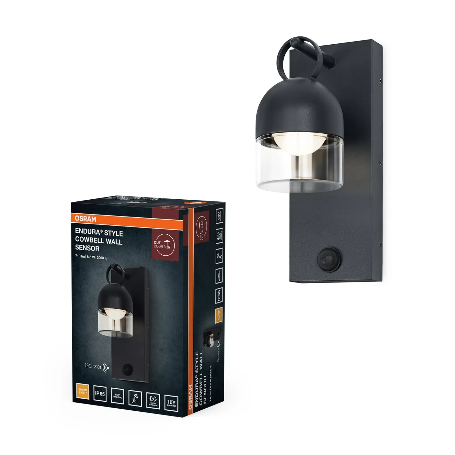 Aplique de pared LED OSRAM ENDURA CLASSIC COWBELL, gris, IP65