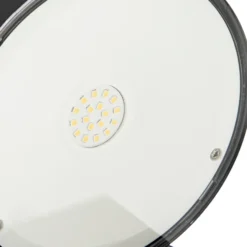 Aplique de pared LED PRIOS Tarlson, redonda, antracita, sensor