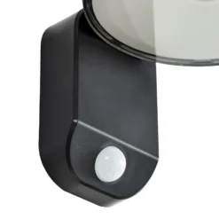 Aplique de pared LED PRIOS Tarlson, redonda, antracita, sensor
