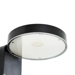 Aplique de pared LED PRIOS Tarlson, redonda, antracita, sensor