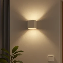 Aplique de pared LED recargable Magnetics, blanco, USB, detector de
