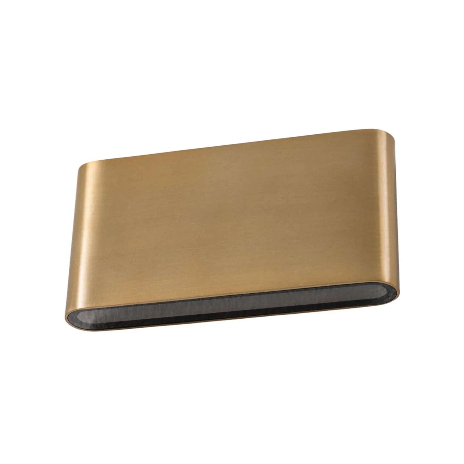 Aplique de pared LED Semi M, aluminio, dorado, longitud 17,5 cm