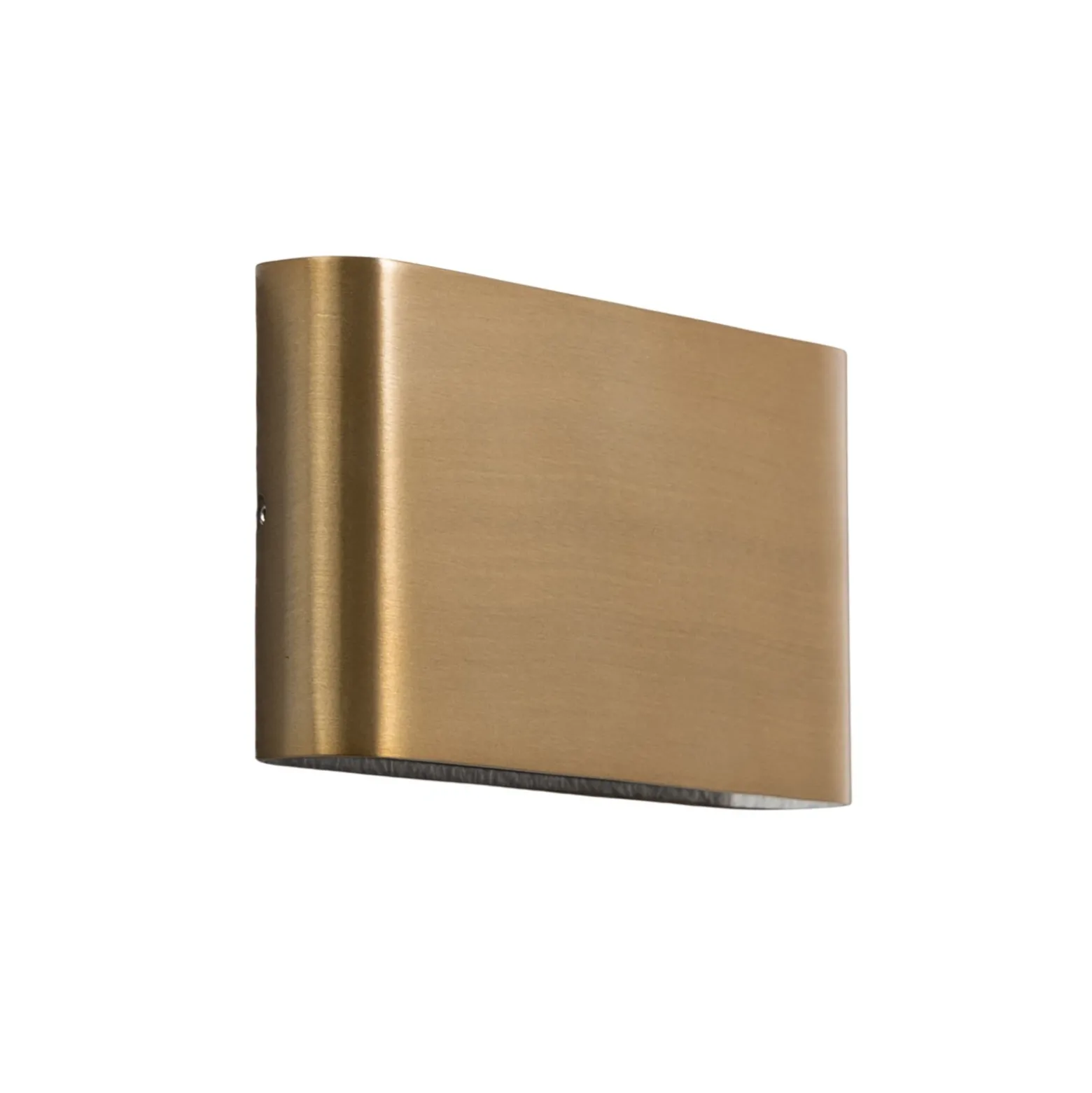 Aplique de pared LED Semi M, aluminio, dorado, longitud 17,5 cm