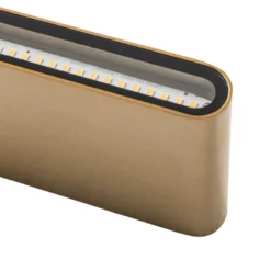 Aplique de pared LED Semi M, aluminio, dorado, longitud 17,5 cm