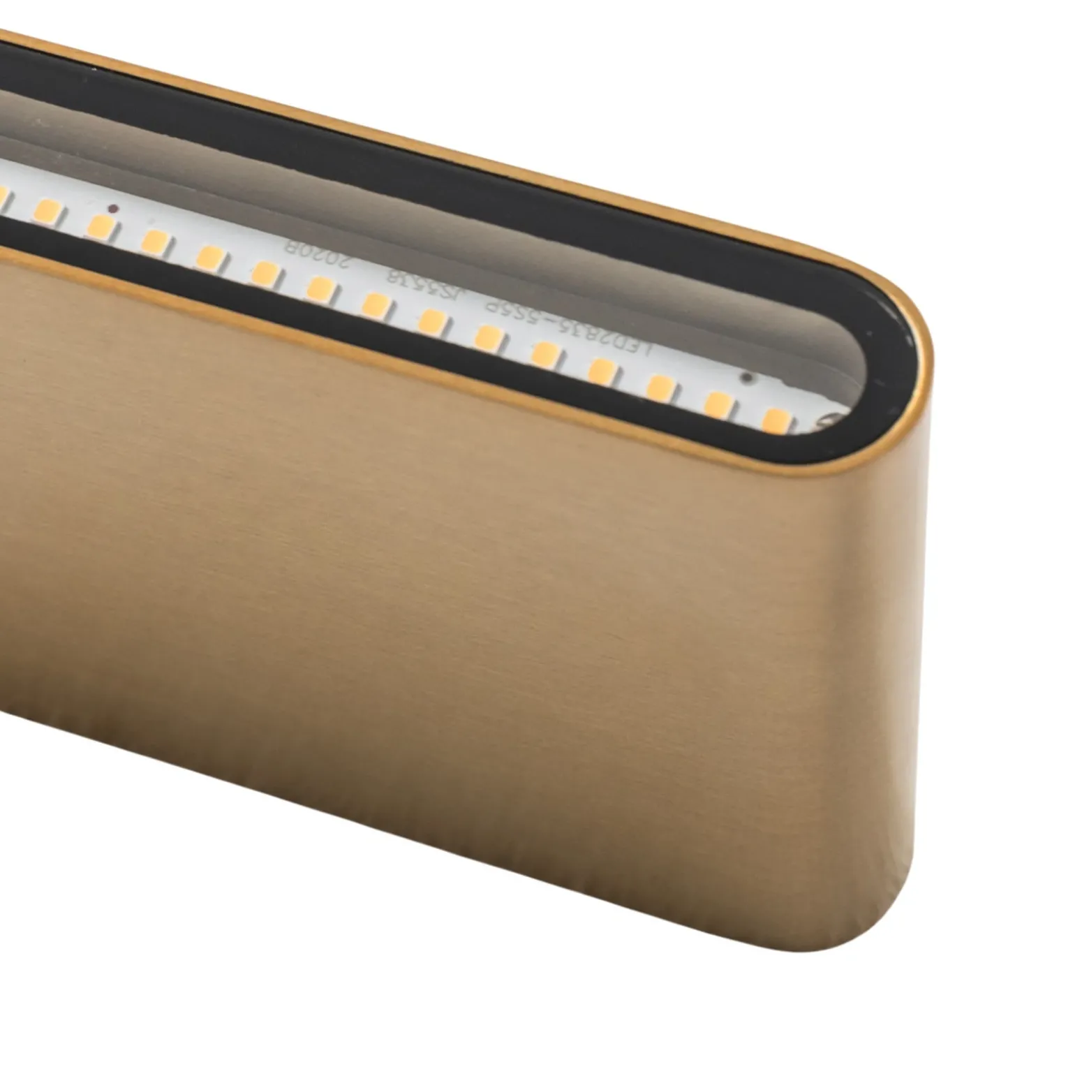 Aplique de pared LED Semi M, aluminio, dorado, longitud 17,5 cm