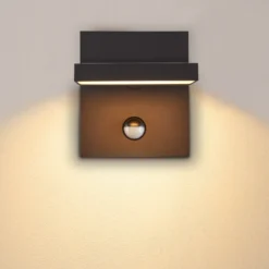 Aplique de pared LED SLV «Abridor», antracita, 14 cm de ancho, con sensor
