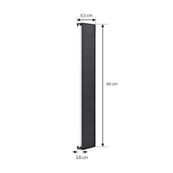 Aplique de pared LED solar Lindby Laarni, atenuable, IP54, negro
