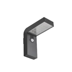 Aplique de pared LED solar Prios Aurino, negra, sensor, IP44