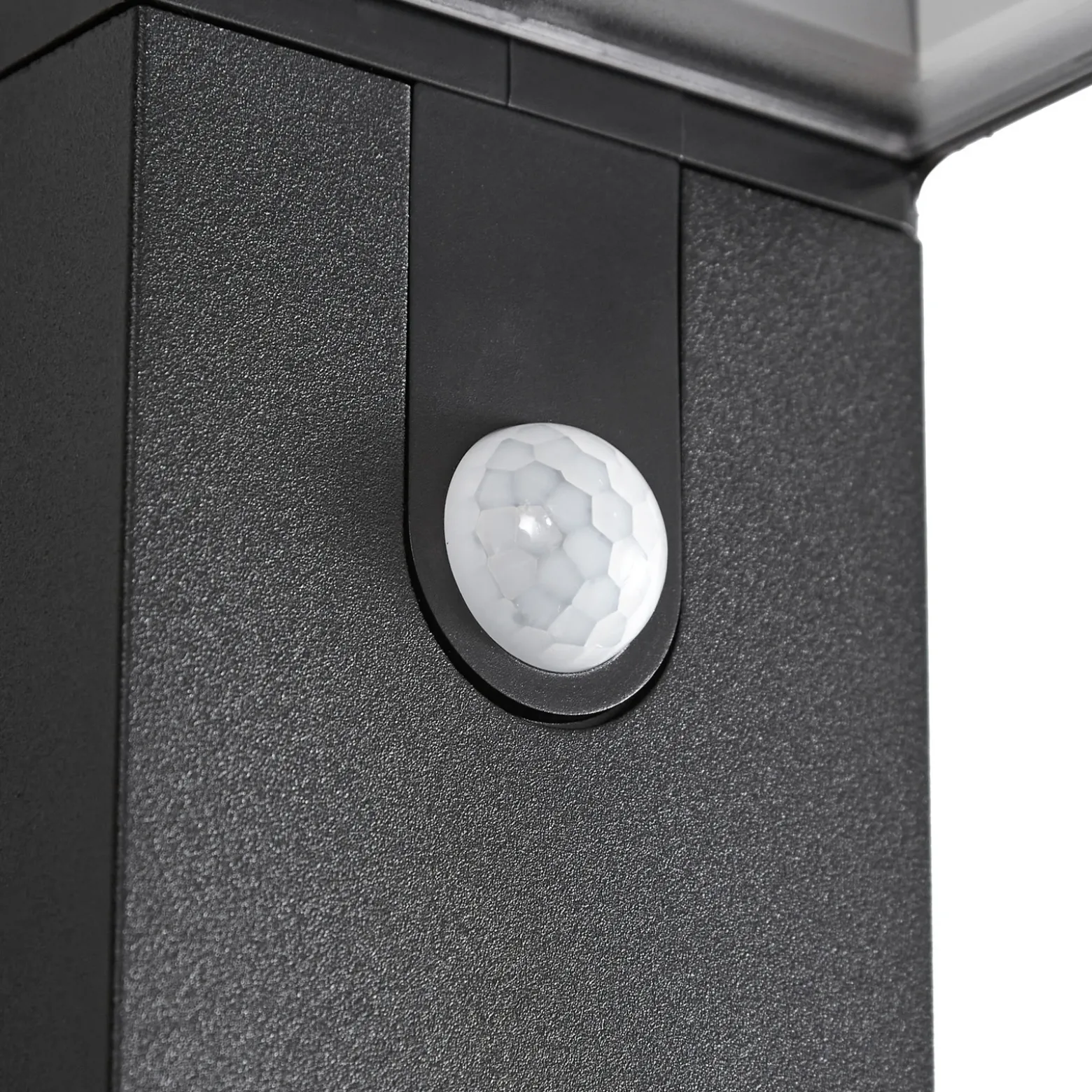Aplique de pared LED solar Prios Aurino, negra, sensor, IP44