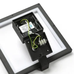 Aplique de pared LED Square de Lucande, antracita, metal, IP65