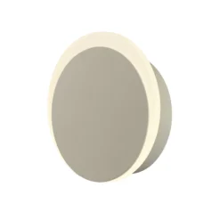 Aplique de pared LED Sun-B, color arena, Ø 15cm, IP54, atenuador