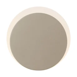 Aplique de pared LED Sun-B, color arena, Ø 15cm, IP54, atenuador