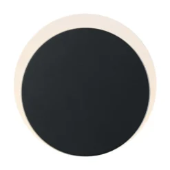 Aplique de pared LED Sun-B, negro, Ø 15 cm, IP54, atenuador