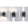 Aplique de pared LED Tharin de Paulmann, 25 cm, negro, luz hacia arriba/abajo,